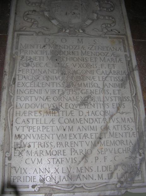 Cromolitograf&iacute;a del sepulcro de los Marqueses del Zenete, 1879. Valencia, Convento de Santo Domingo