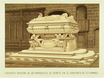 Sepulcro de Menc&iacute;a de Mendoza, 1554. Valencia, Convento de Santo Domingo