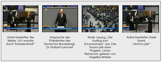 Ritualablauf der Gedenkstunde des Deutschen Bundestags zum Tag des Gedenkens an die Opfer des Nationalsozialismus, 25. Januar 2008, Berlin, Plenarsaal des Bundestages