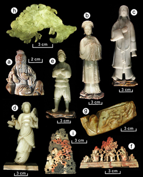 Nueve estatuillas procedentes de China y Jap&oacute;n