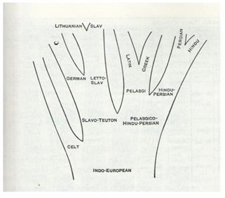 Linguistic genealogy, Schleicher, 1853 (Alter, 1999)