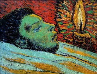 La muerte de Casagemas, Pablo Picasso. Óleo sobre tela. 1901. Musée National Picasso de Paris.
