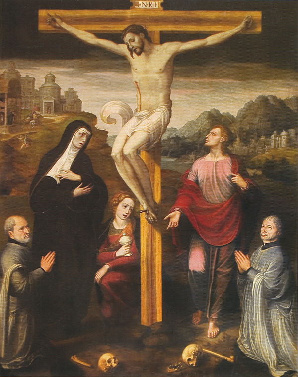 Juan Correa de Vivar. <em>Calvario con donantes</em>. Iglesia del salvador, Capilla de los Cedillo, Toledo.
