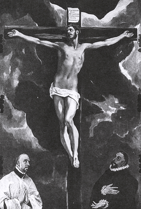 El Greco. <em>Crucifixión con donantes</em>. Museo del Louvre, Paris.