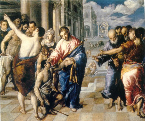 El Greco: <em>Curación del ciego de nacimiento</em>, 1570-1571. Dresde, Gemäldegalerie Alte Meister.