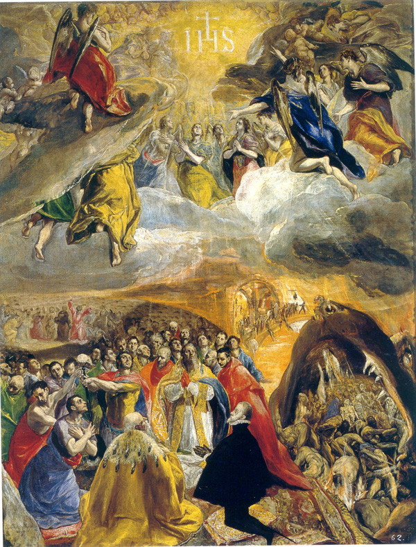El Greco: <em>Adoración del nombre de Jesús y la Santa Liga</em>, 1579-1582. Real Monasterio de San Lorenzo de El Escorial.