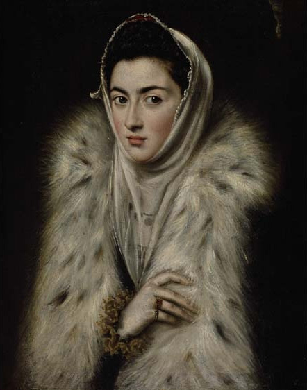 El Greco?: <em>La dama del armiño, Jerónima de las Cuevas?</em> 1577-1580. Glasgow, Art Gallery.