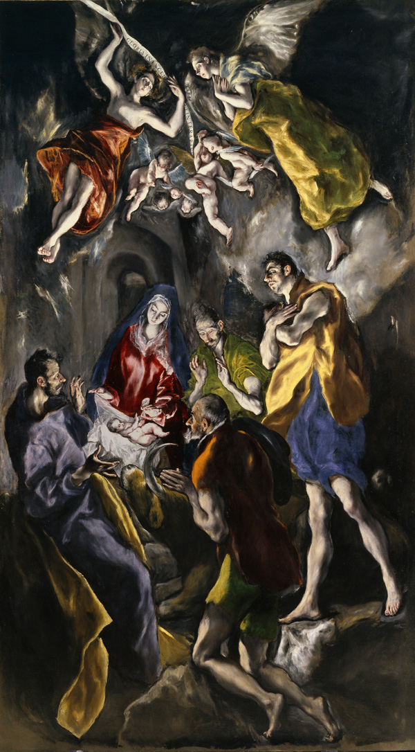 El Greco: <em>Adoración de los pastores</em>, 1612-1614. Madrid, Museo Nacional del Prado.