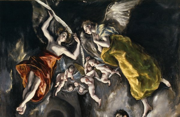 El Greco: <em>Adoración de los pastores</em> [detalle], 1612-1614. Madrid, Museo Nacional del Prado.