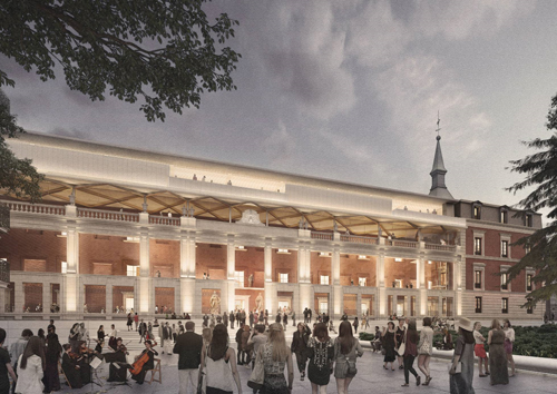 Recreaci&oacute;n de la recuperaci&oacute;n del Sal&oacute;n de Reinos para reforma del Museo del Prado