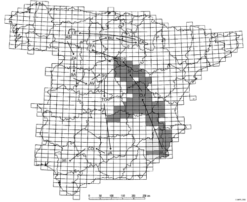 Obispados mencionados por don Juan Manuel y secuencia de descripción prometida. Sombreadas las zonas descritas en el ms. 6376 de la Biblioteca Nacional de España.